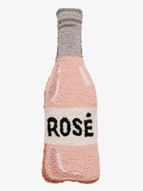 Peking Handicraft Wool Hooked Rosé Bottle Pillow